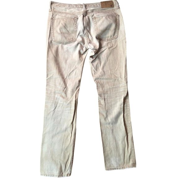 American Eagle Slim Fit Washed Khaki Tan Men's 5-Pocket Casual Jeans Size 32/32 - Picture 2 of 7
